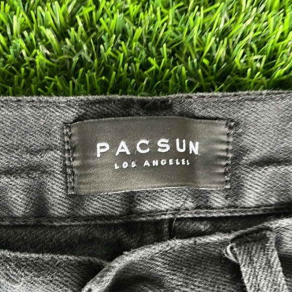 PACSUN Black Distressed Roses Jeans size 30 - Picture 6 of 12